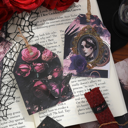 50Pcs/Pack Retro Witch Dark Castle Theme Sticker Book Washi&Paper