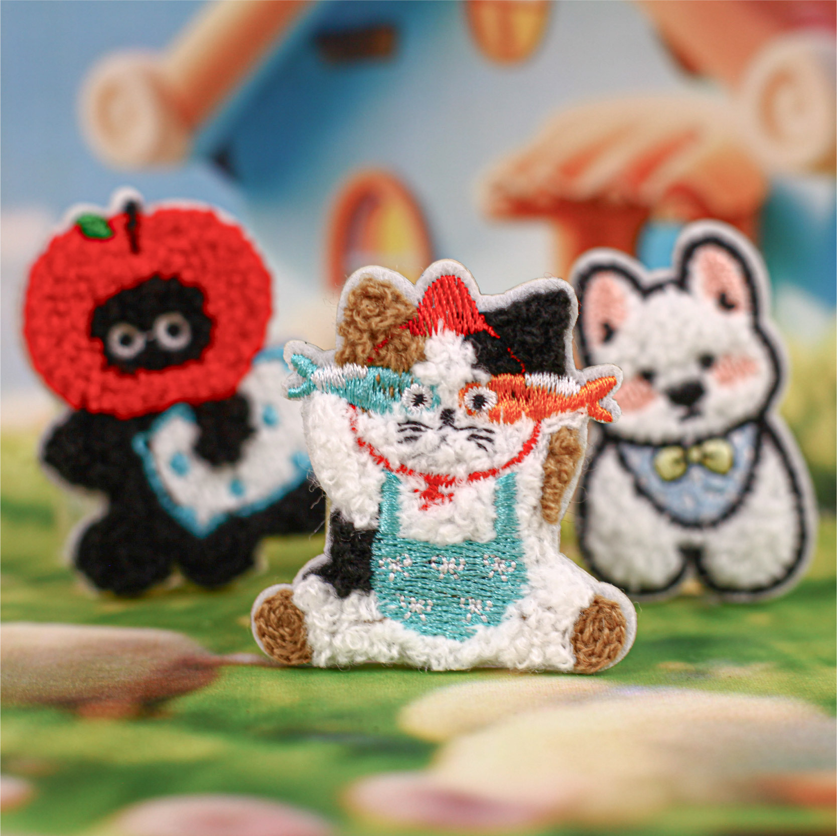 1Pcs Cute Pet Embroidery Stickers