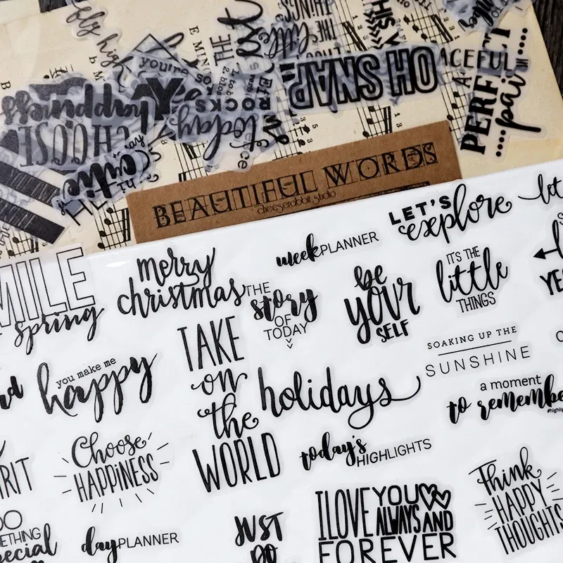 90 Pieces Black Text Phrase Sticker
