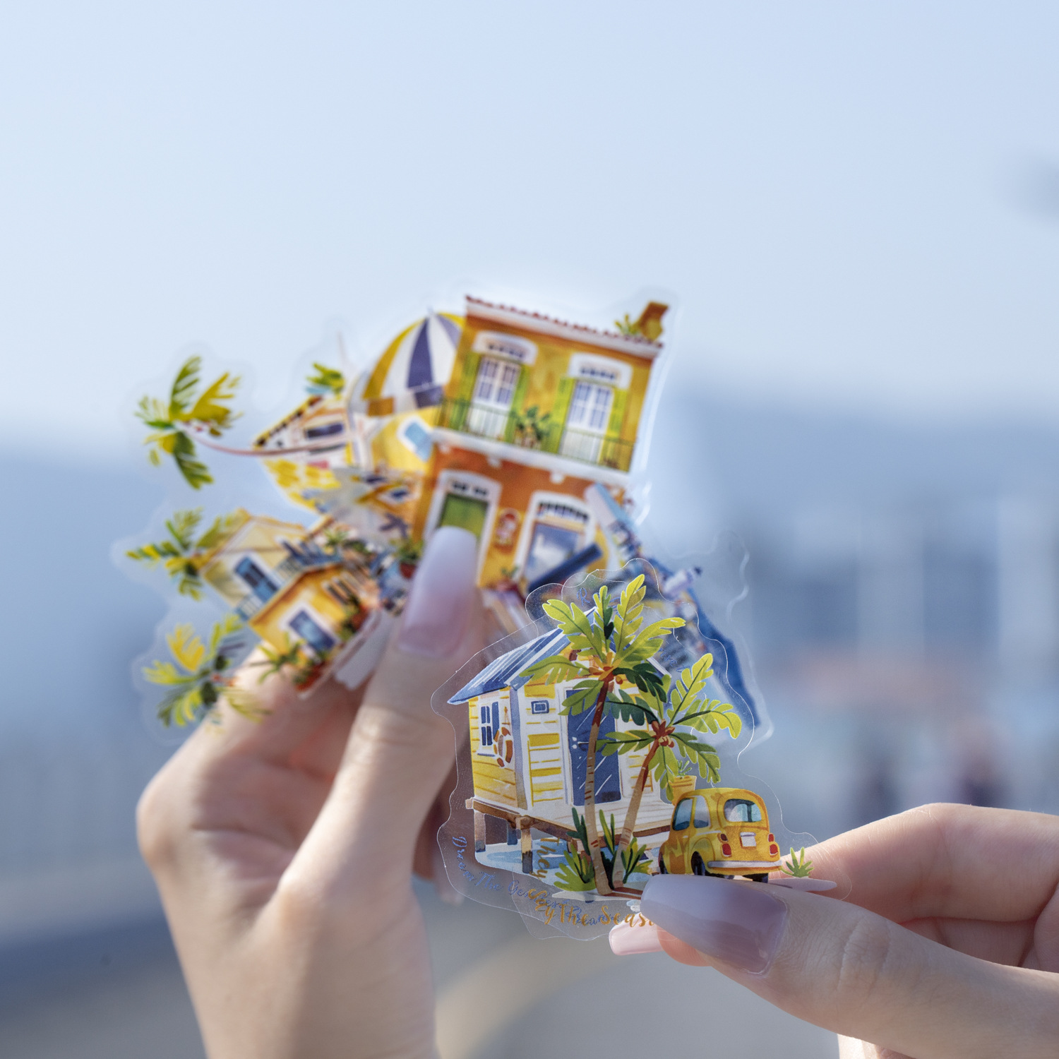 15Pcs/Pack Summer City Travel Theme PET Stickers