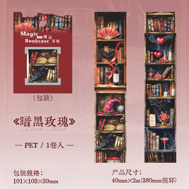 Books Bookshelf Theme PET tape 1.57*78.74 inch