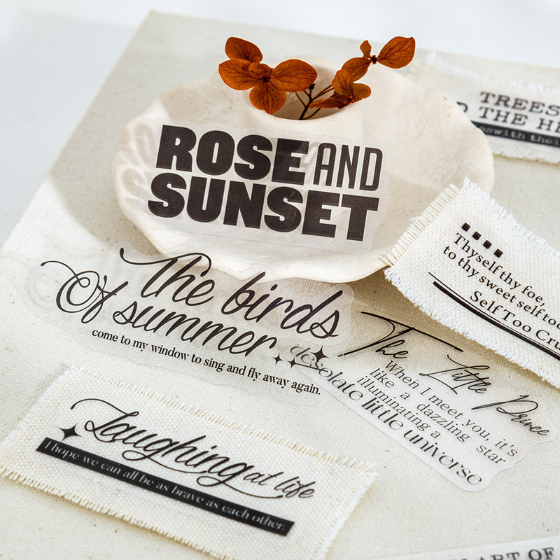 100 Pcs/Pack English Themed PET Stickers