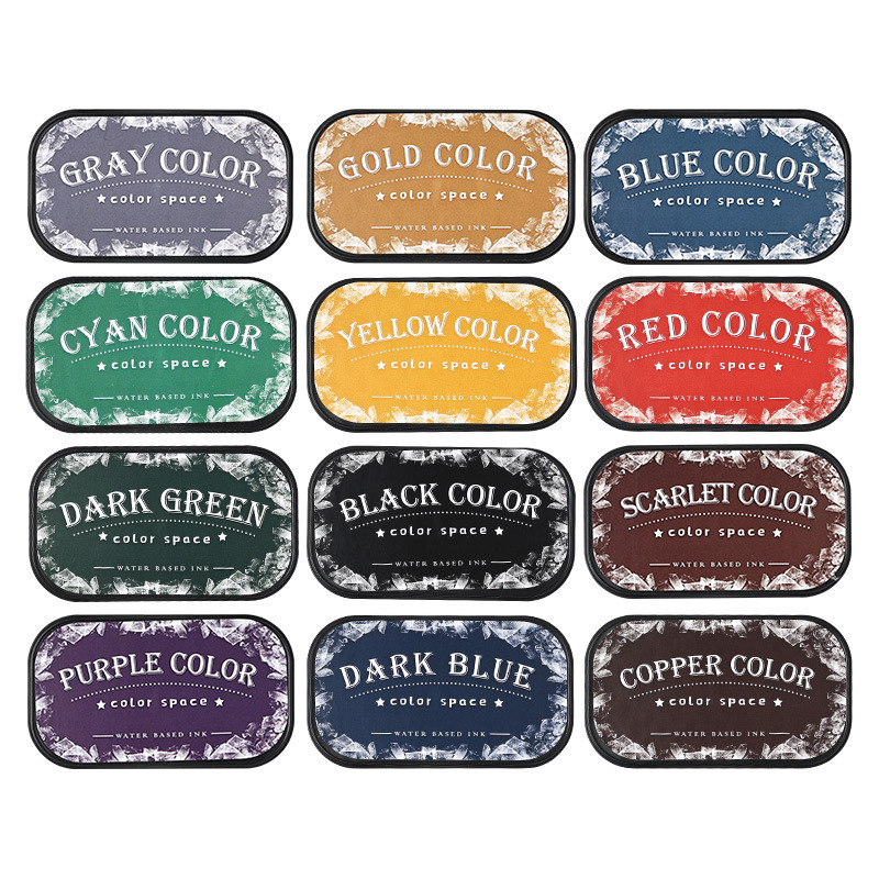 12 colors Water-based ink Scrapbook ink pad