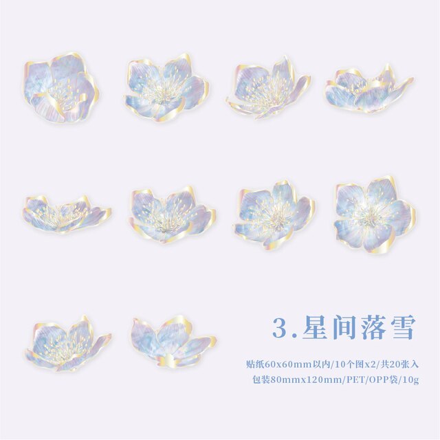 20pcs/lot Flower Sea Plants Stickers-JournalTale