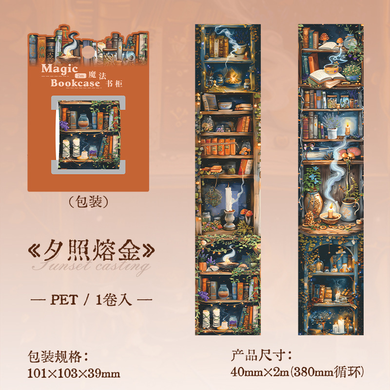 Books Bookshelf Theme PET tape 1.57*78.74 inch