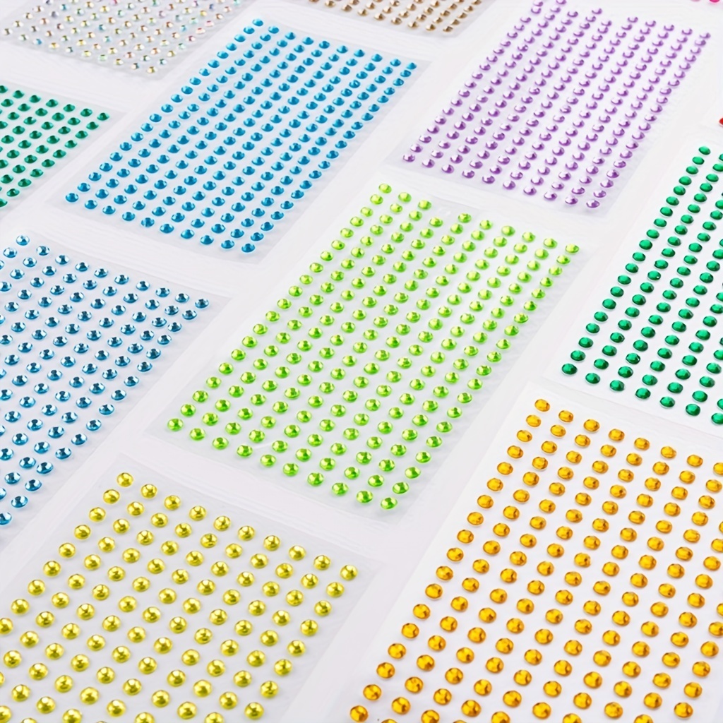 6MM/0.24IN Rhinestone Stickers for DIY Crafts Nails Makeup & More!