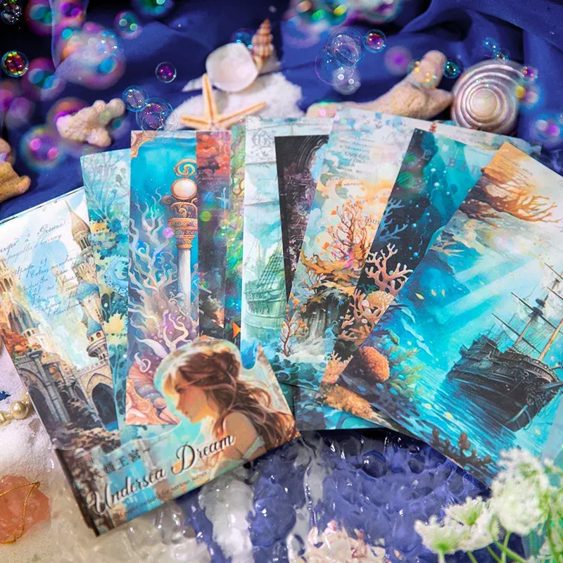 30 Pcs/Pack Undersea Fantasy Castle Series Decorative Paper