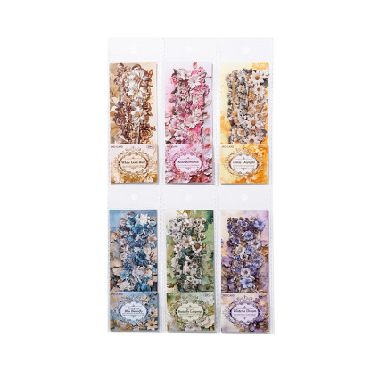10 pcs/Pack Long Strip Vintage Floral Embossed Stickers