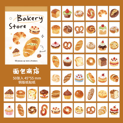 50pcs Food & Animal Stickers
