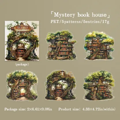 5 pcs/lot Forest wooden by PET Sticker