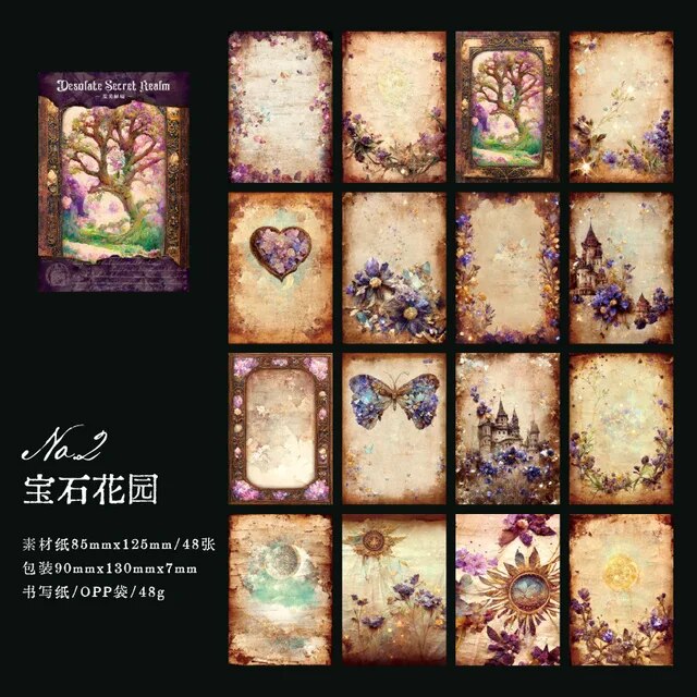 48pcs/lot Memo Pads Material Paper Vintage Paper-JournalTale