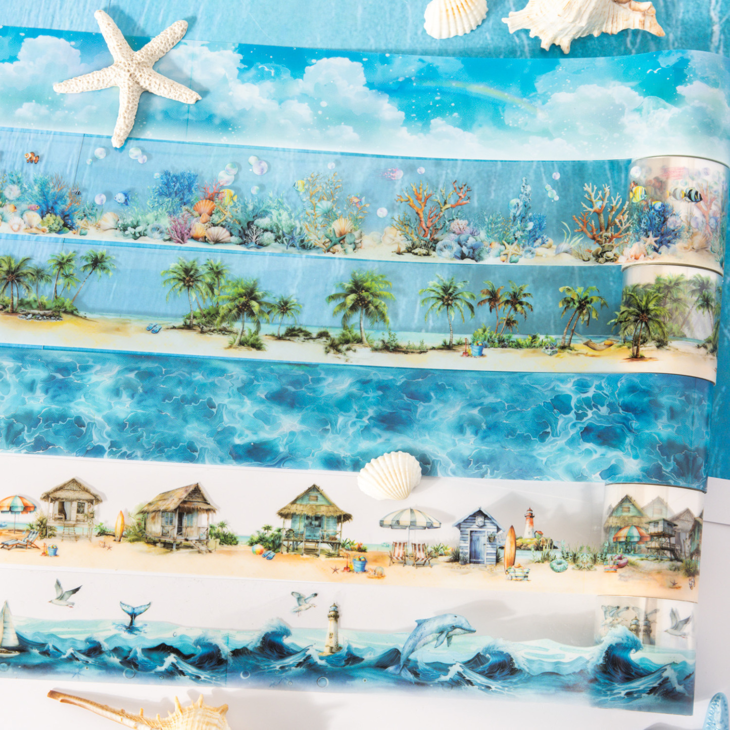 Summer Ocean Theme PET Tape 1.57*78.74 inch