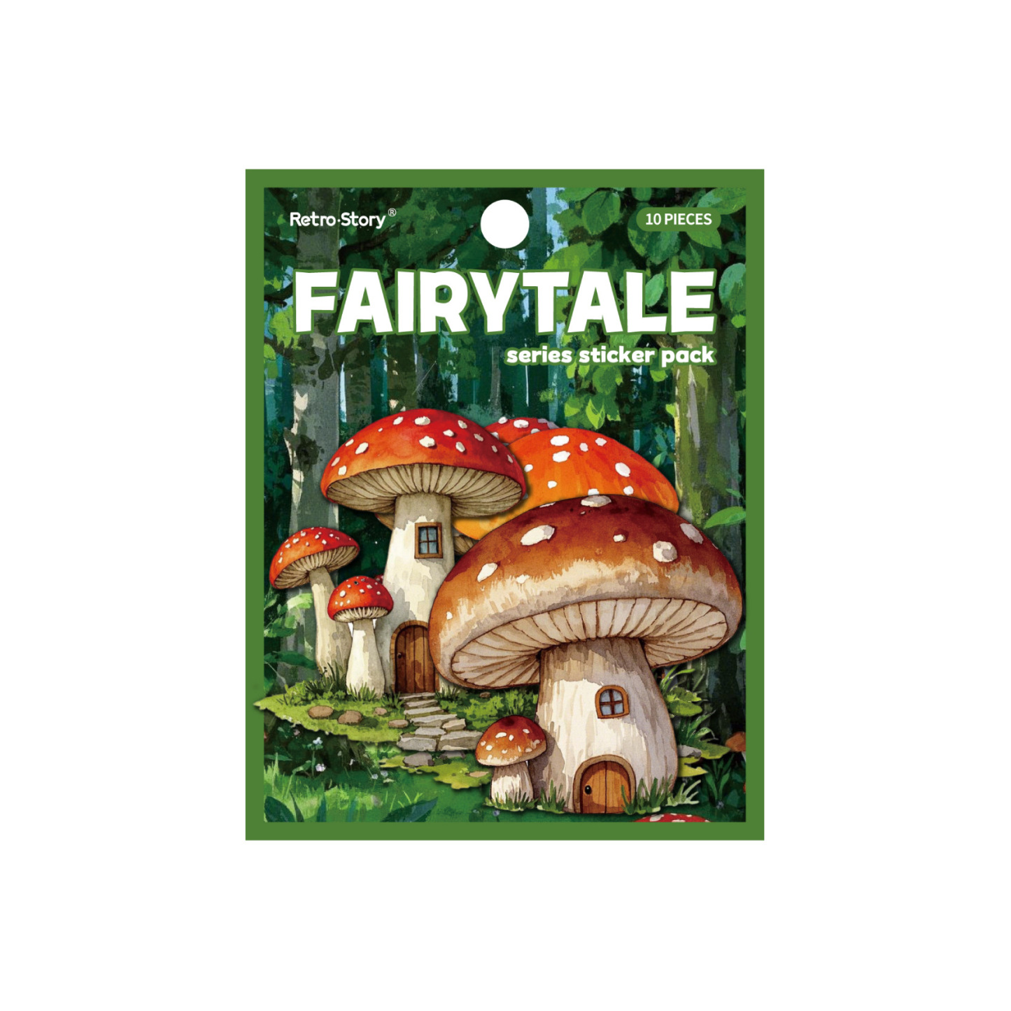 10Pcs/Pack Fairy Tale House Theme Hard Card Sticker