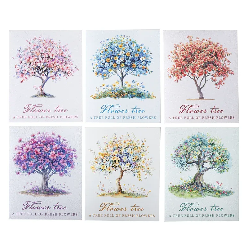 10 Pcs/pack Floral And Tree Landscaping Sticker
