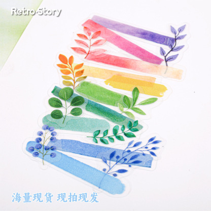 30pcs/Pack Grass Color Plant Theme PET Stickers