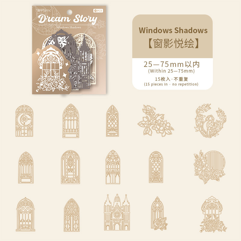 15Pcs/Pack Hollow Flowers Window Butterfly Pre-cut Material Paper