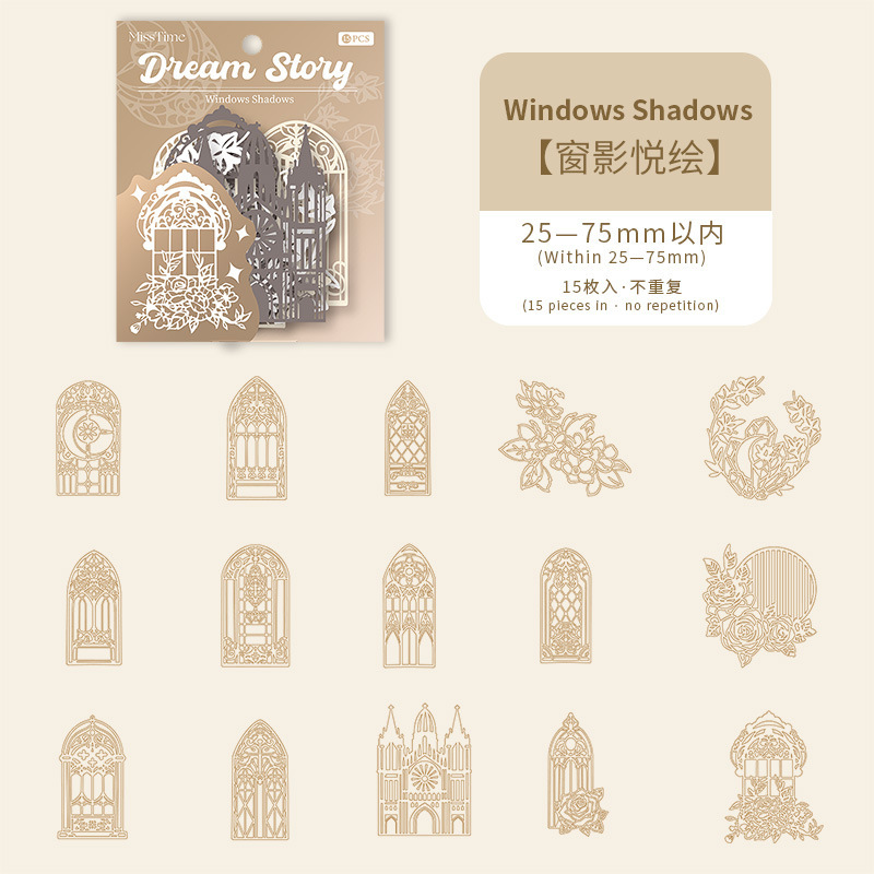 15Pcs/Pack Hollow Flowers Window Butterfly Pre-cut Material Paper