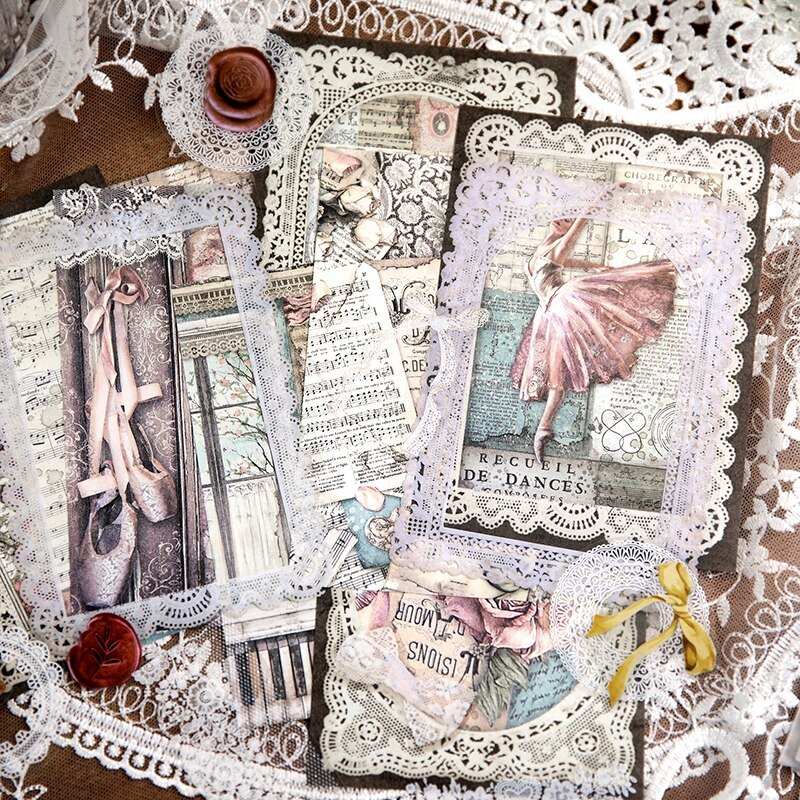 40pcs/pack White Lace Frame Decorative Material Papers-JournalTale