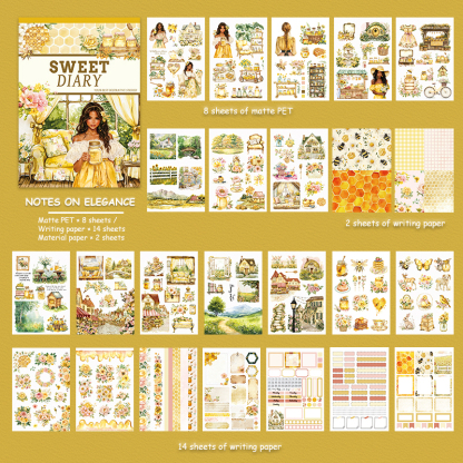 20Sheet/Pack Honey sweetness girl elements PET Washi Sticker Book
