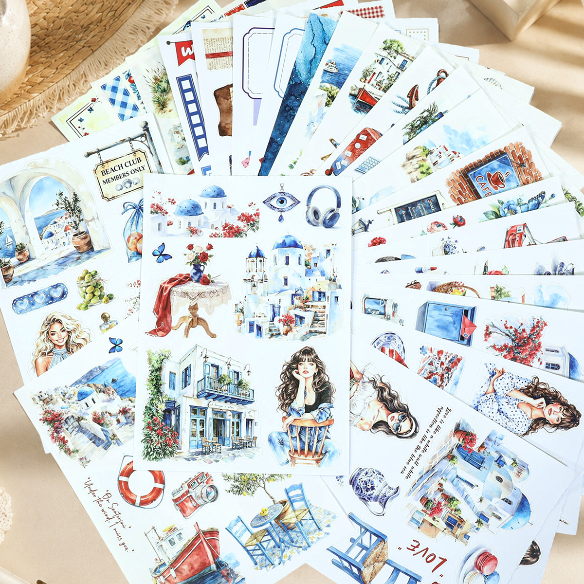 20Sheet/Pack Summer Aegean PET Washi Sticker Book