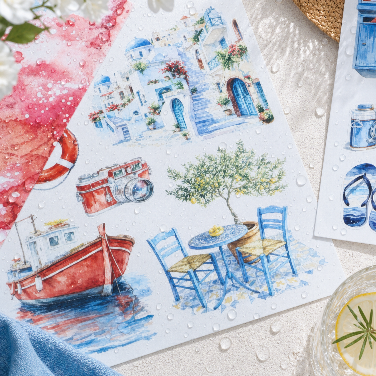 20Sheet/Pack Summer Aegean PET Washi Sticker Book