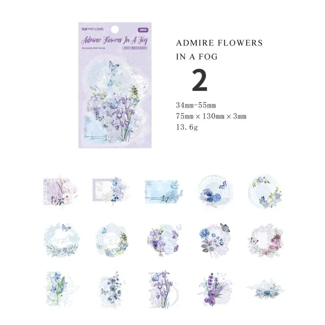 30pcs/pack Vintage Lace Floral White Ink Stickers Bag