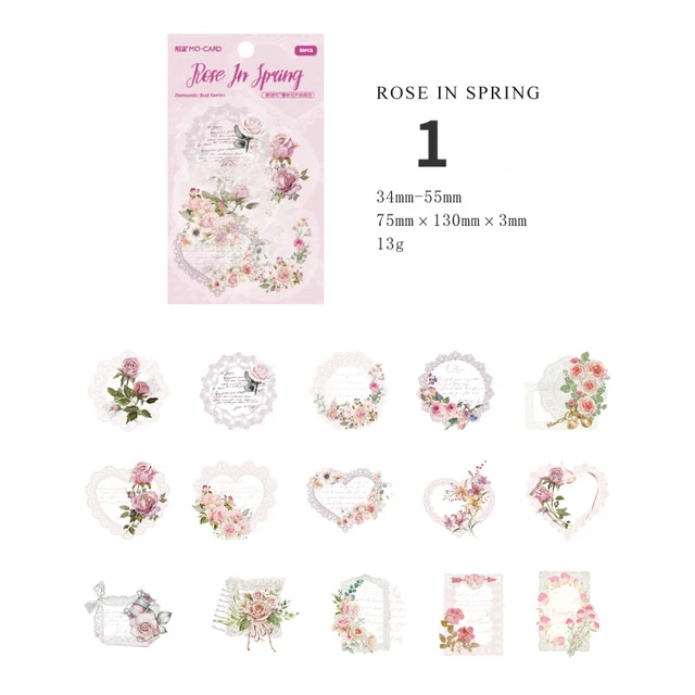 30pcs/pack Vintage Lace Floral White Ink Stickers Bag-JournalTale