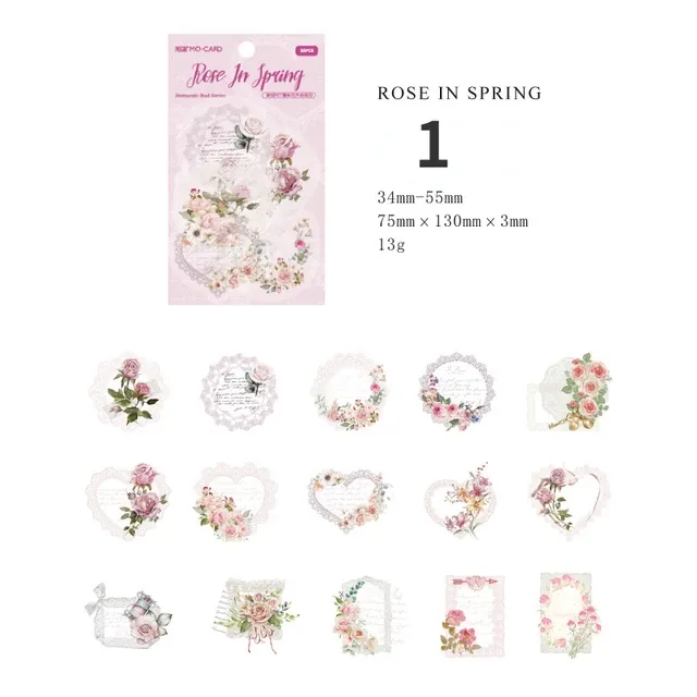 30pcs/pack Vintage Lace Floral White Ink Stickers Bag