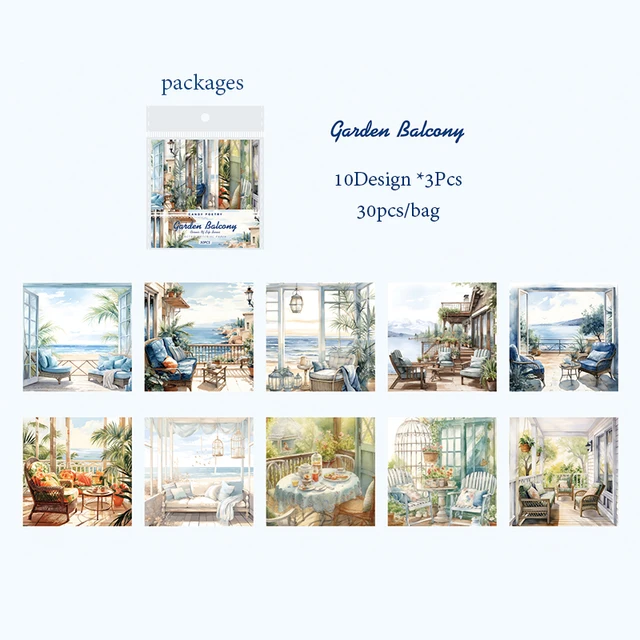  6 Style 30 Pcs/pack Retro Creative Garden Theme Background Paper-JournalTale