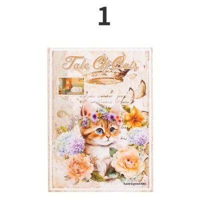 Vintage Cat Handbook Material Pack Flower Decoration Sticker