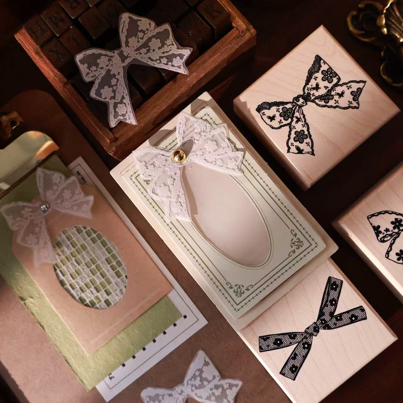 YIER Studio Bow Theme Wood Stamp