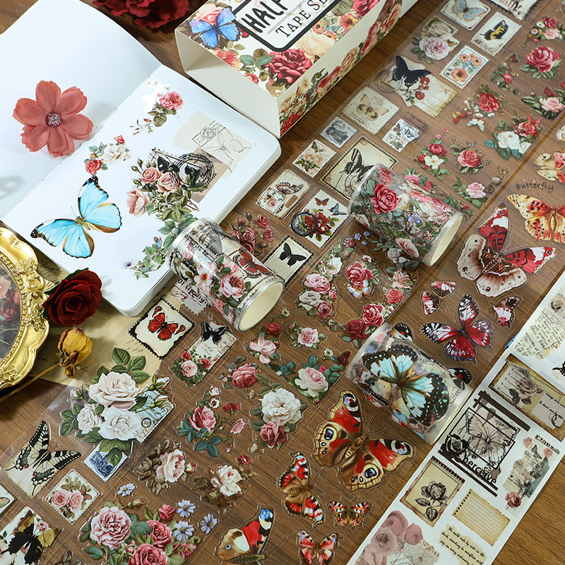 6 Roll/set Flowers Butterfly Theme PET Tape