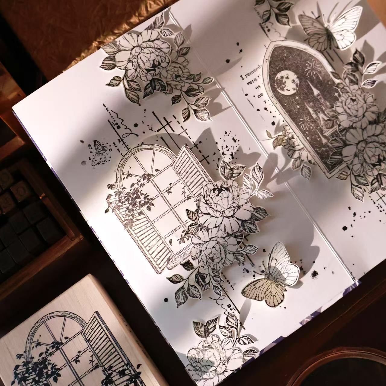 YIER Studio Castle Windows Theme Wood Stamp