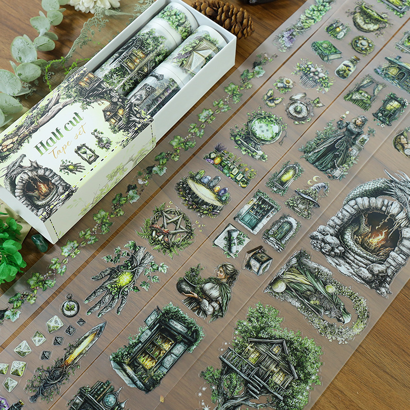 6 Roll/setForest Magic Dragon Theme PET Tape