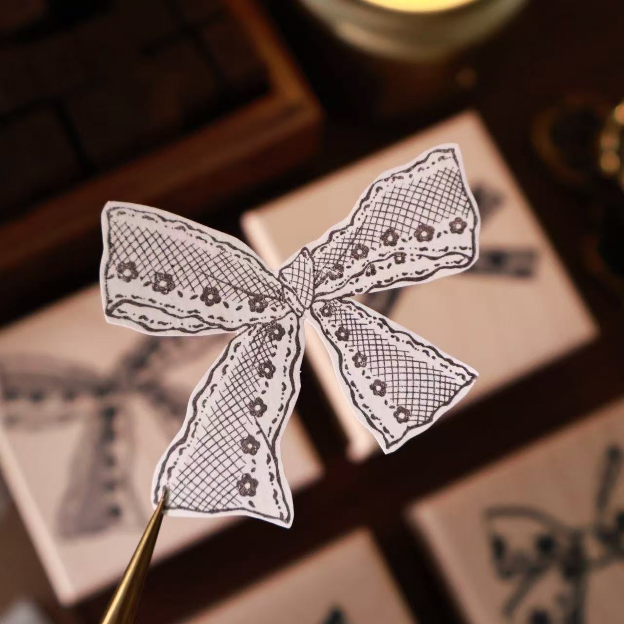 YIER Studio Bow Theme Wood Stamp