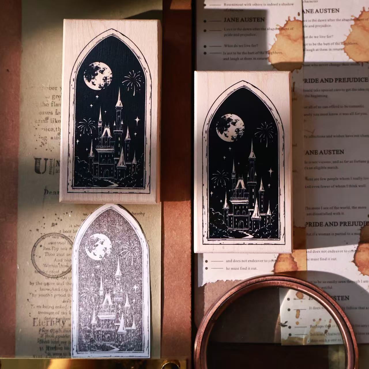 YIER Studio Castle Windows Theme Wood Stamp