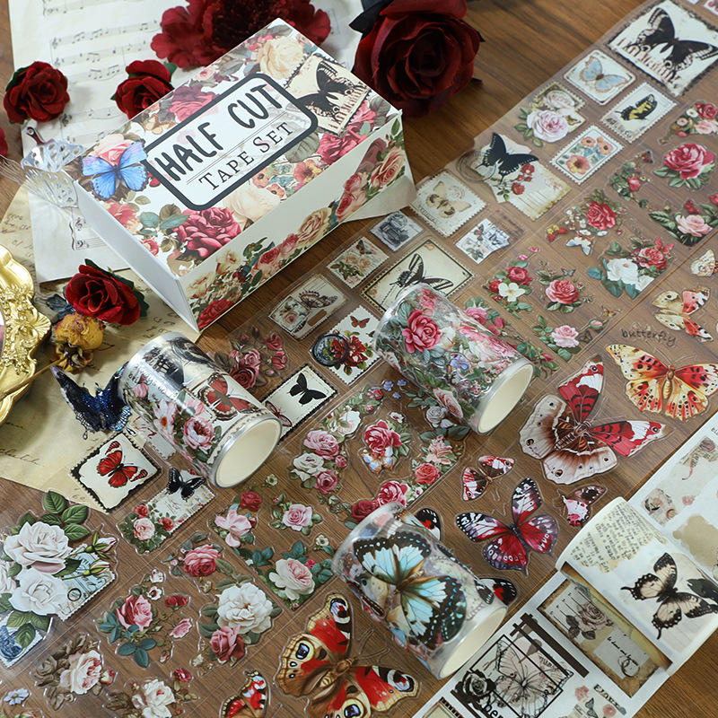 6 Roll/set Flowers Butterfly Theme PET Tape