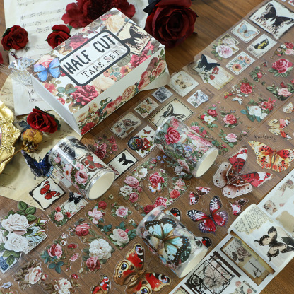 6 Roll/set Flowers Butterfly Theme PET Tape