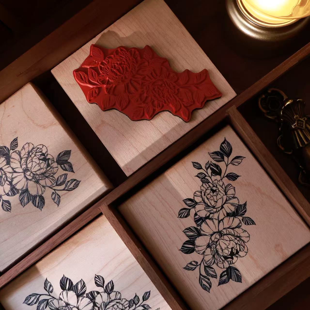 YIER Studio Flower Theme Wood Stamp