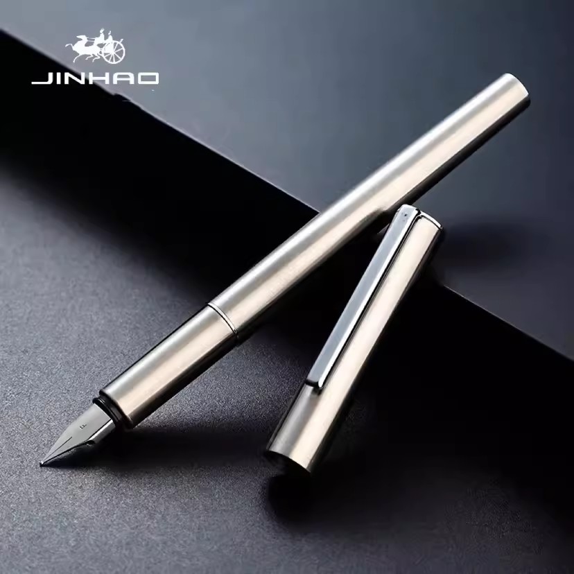Jinhao 35 Fountain Pen Frosted Black Stainless Steel 3.08MM Ink Pens