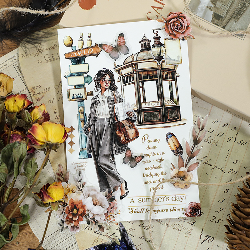 6 Roll/setReading Writing Girls Theme PET Tape