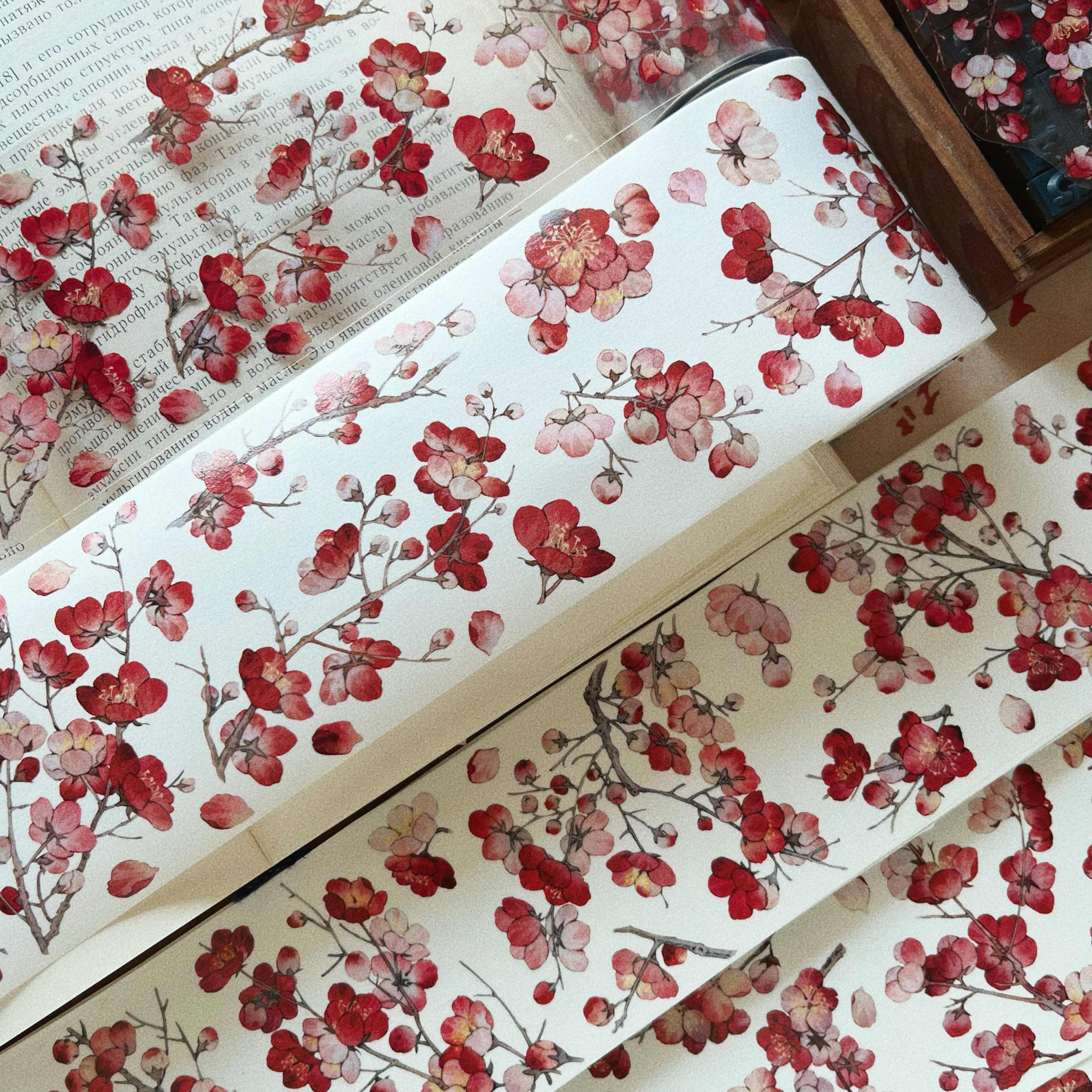 YIER Studio Red plum blossom theme PET Washi tape 70mm*600cm