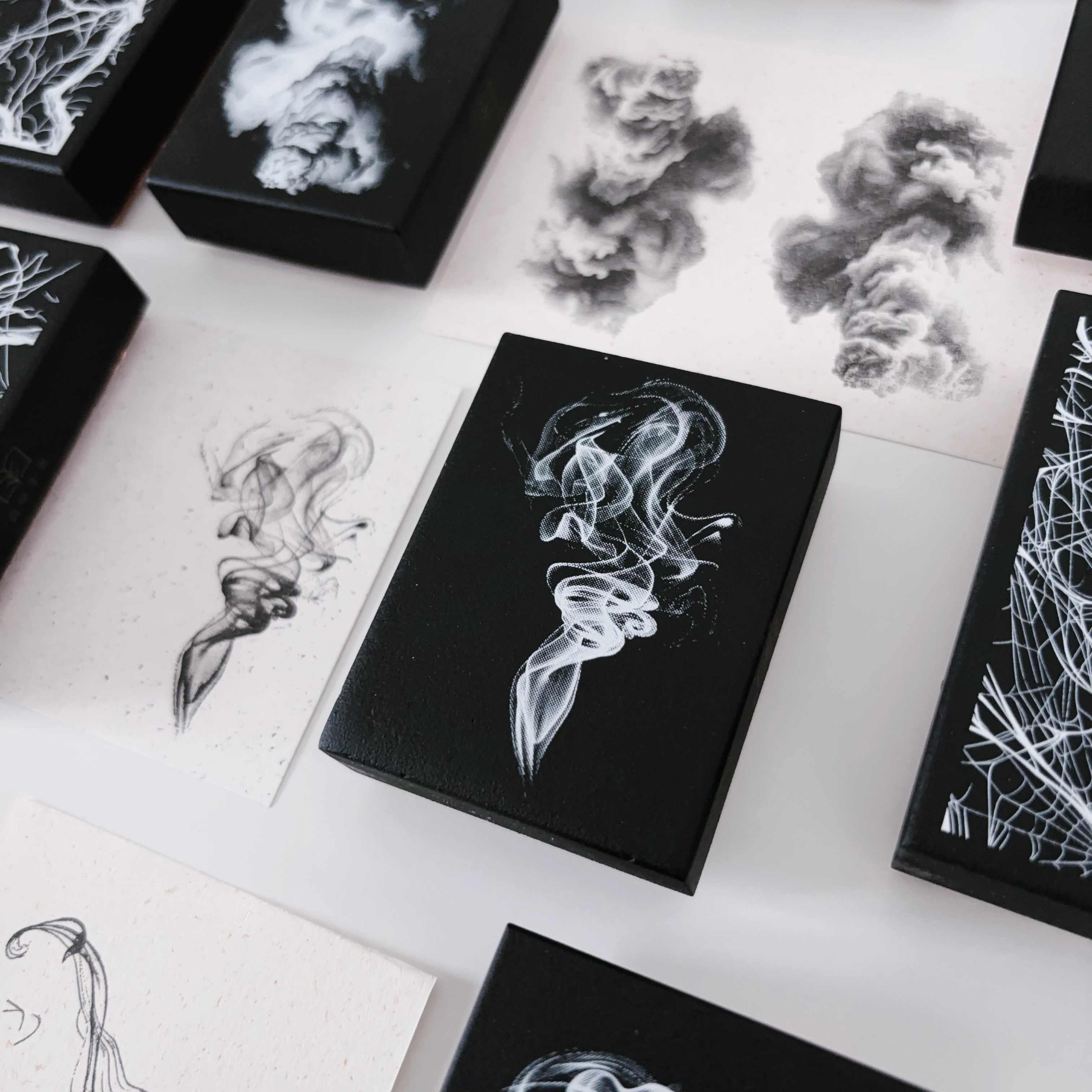 Clouds and Smoke Theme Art Wooden Stamp