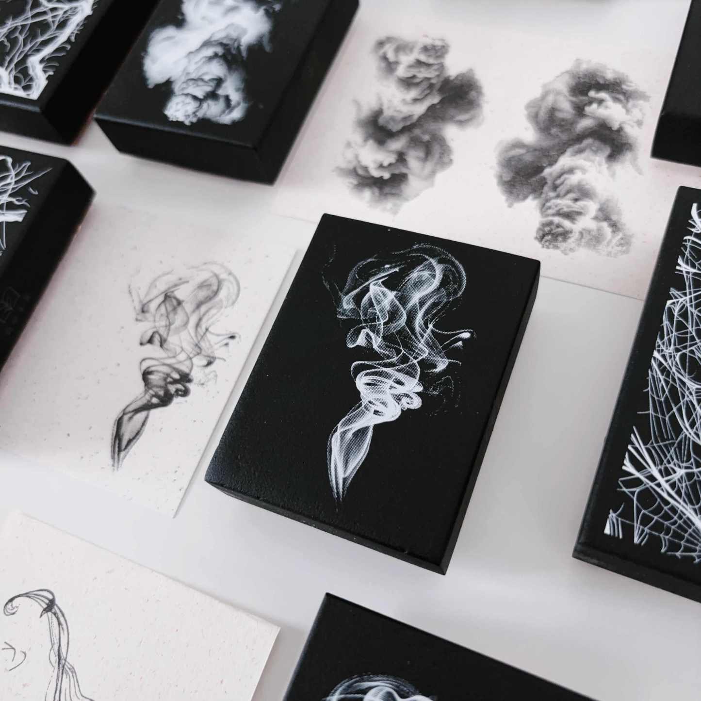 Clouds and Smoke Theme Art Wooden Stamp