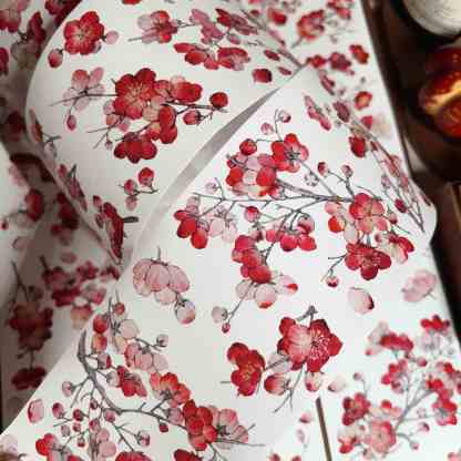 YIER Studio Red plum blossom theme PET Washi tape 70mm*600cm