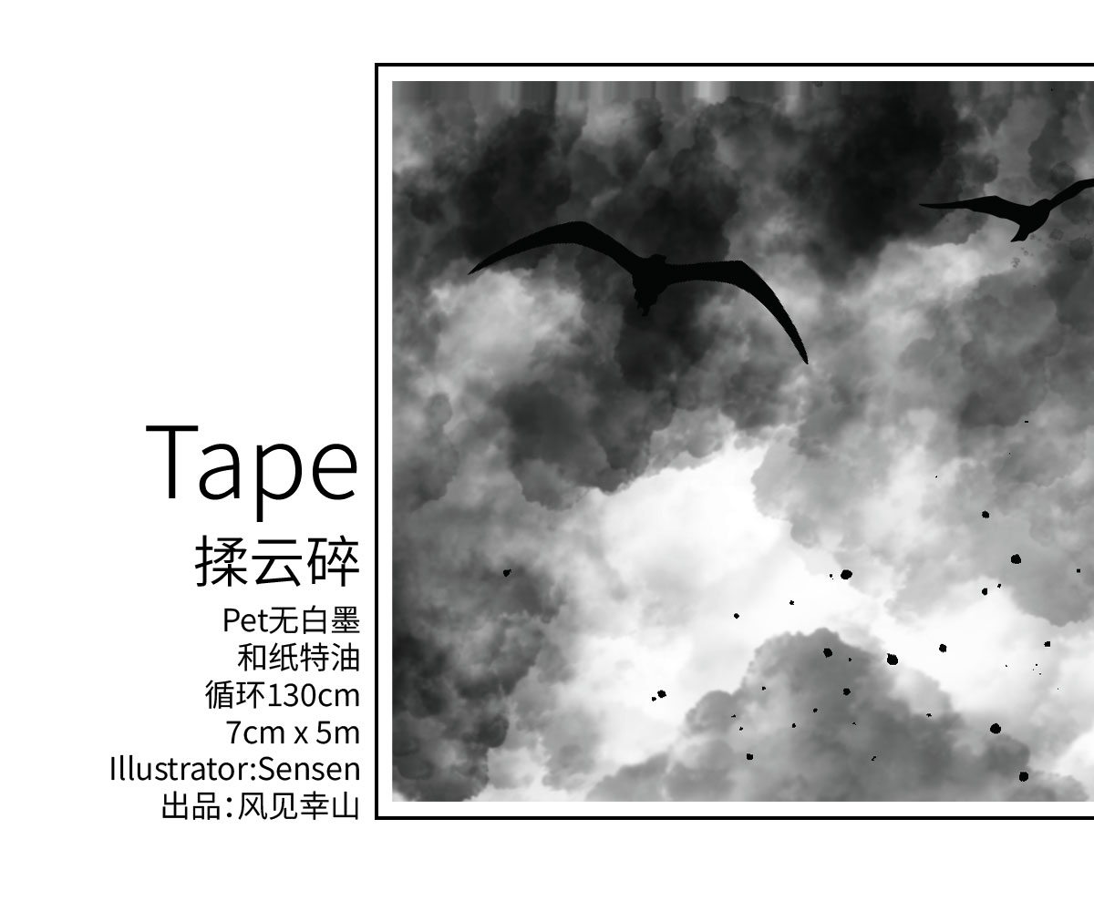 5m black and white ink background tape