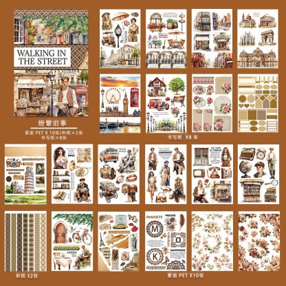 20Sheet/Book Pre-cut Easter Scenery European and American Characters PET Washi Sticker Book