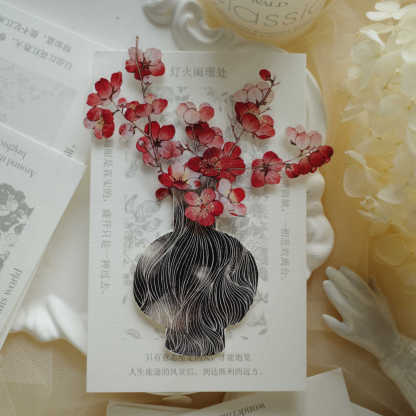 YIER Studio Red plum blossom theme PET Washi tape 70mm*600cm