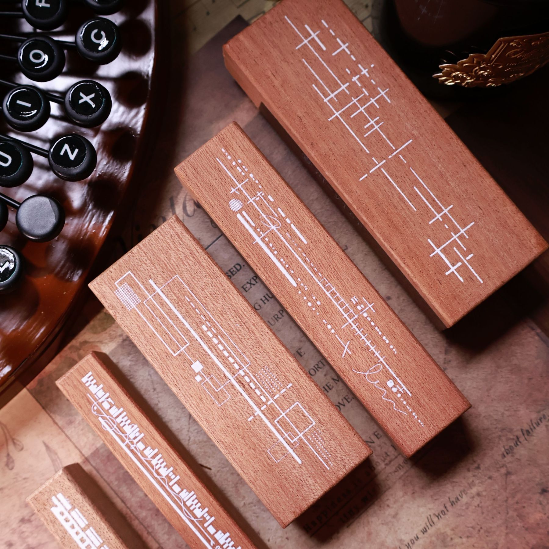 YIER Studio Basic lines Wood Stamp