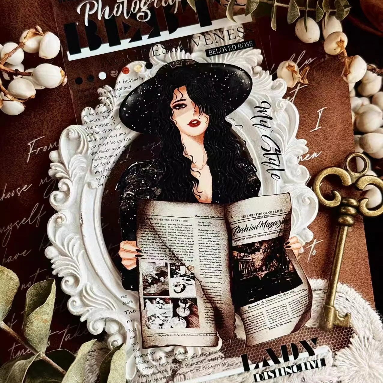 LinLanXi Studio Retro Elegant Suit Girl PET Tape 2.36*196.85 inch